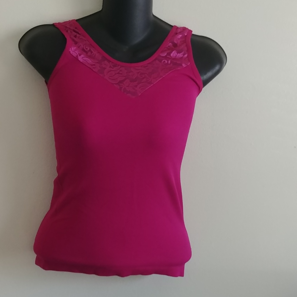 J&Me lace inset tank top